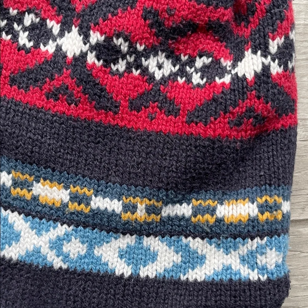 The Children's Place Navy and Burgundy Patterned Hat